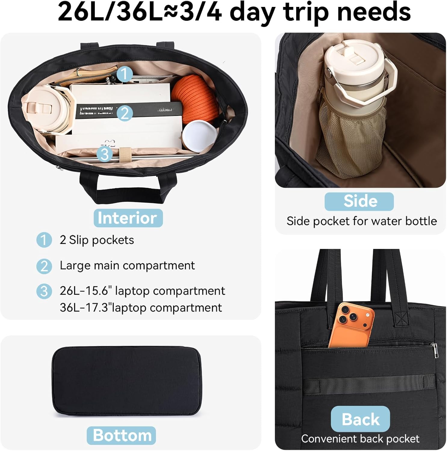Sac fourre-tout matelassé pour - Women'S Bags For Work avis et prix
