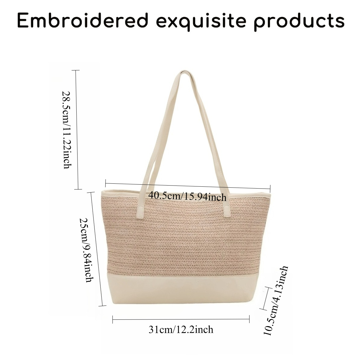 Sac de plage en paille brodé p - Women Bags Name avis et prix